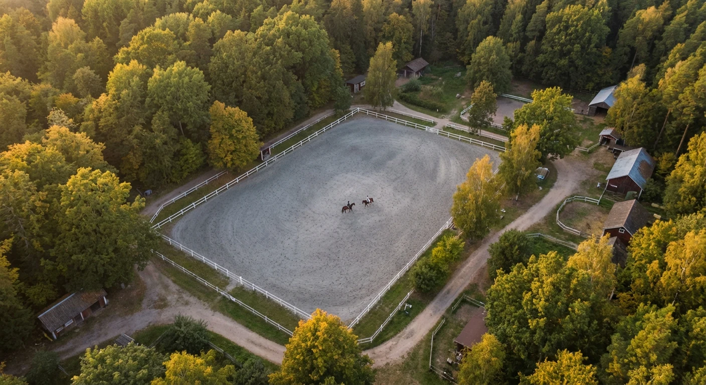 Конно-спортивная площадка ЯР среди леса