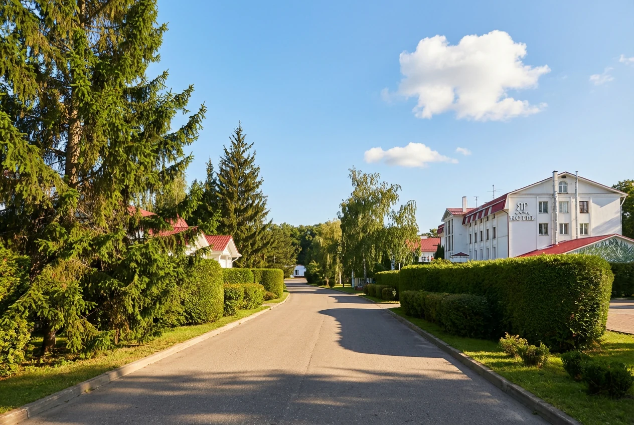 Главная аллея и корпус ЯР Hotel&SPA